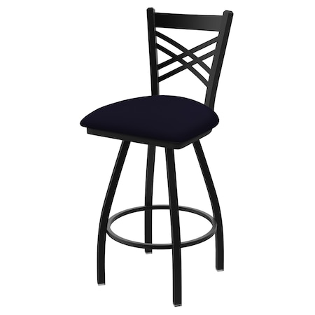 Holland Bar Stool Co 36" Swivel Bar Stool, Black Wrinkle, Canter Twilight Seat 82036BW002